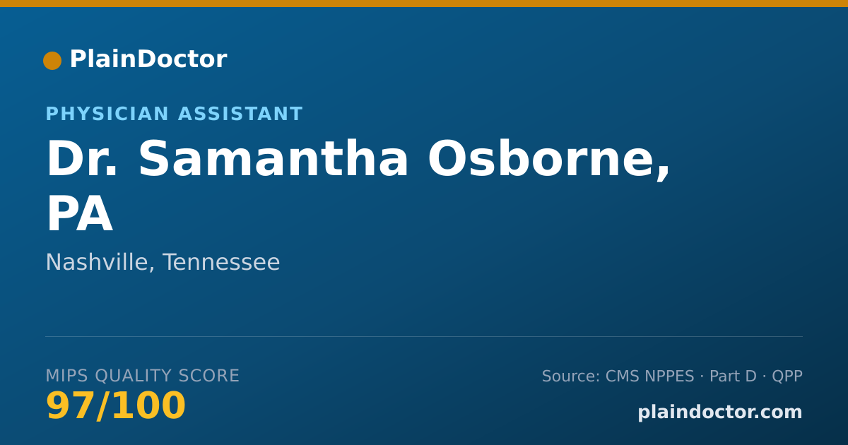 Shareable card for Samantha Osborne, PA - Physician Assistant, Nashville, TN