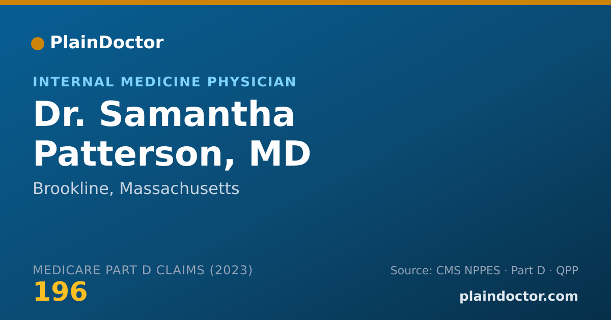Shareable card for Samantha Patterson, MD - Internal Medicine Physician, Brookline, MA