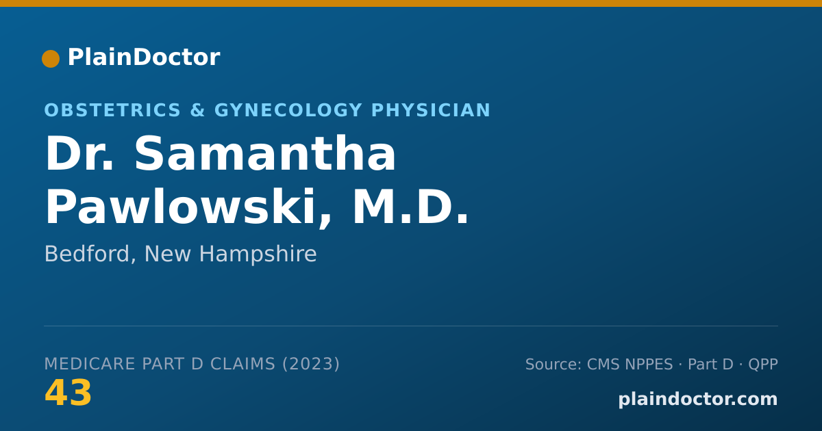 Shareable card for Samantha Pawlowski, M.D. - Obstetrics & Gynecology Physician, Bedford, NH