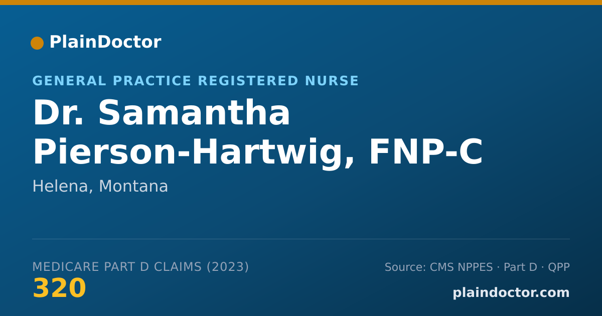 Shareable card for Samantha Pierson-Hartwig, FNP-C - General Practice Registered Nurse, Helena, MT