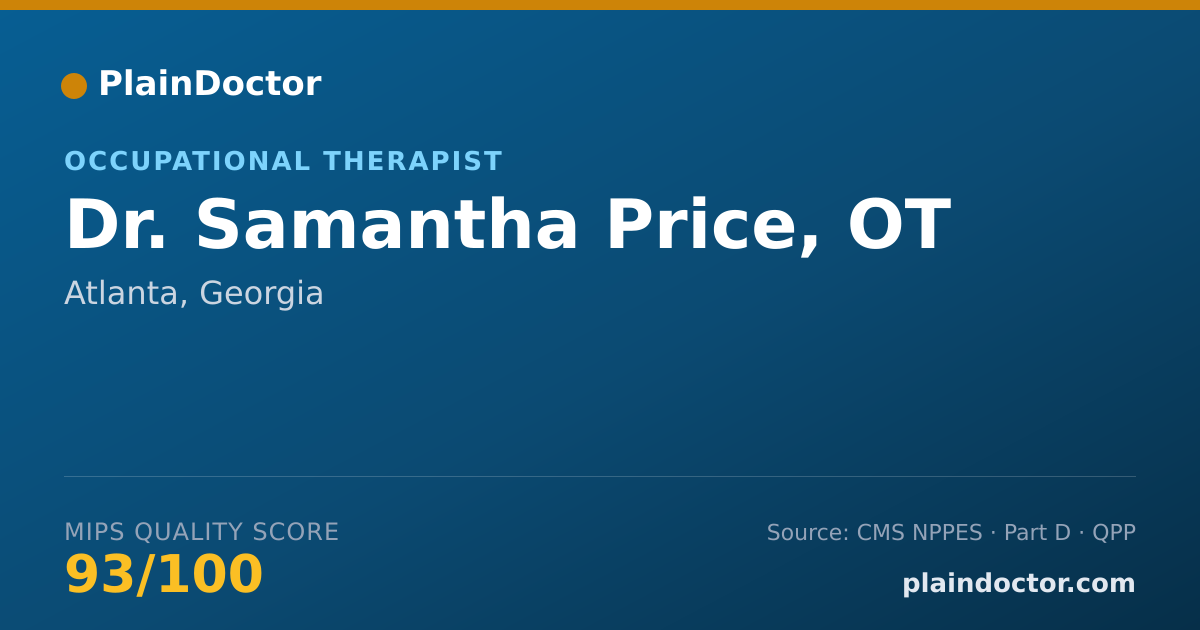 Shareable card for Samantha Price, OT - Occupational Therapist, Atlanta, GA