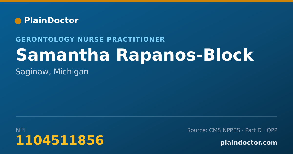 Shareable card for Samantha Rapanos-Block - Gerontology Nurse Practitioner, Saginaw, MI