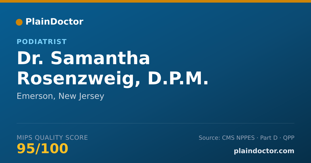 Shareable card for Samantha Rosenzweig, D.P.M. - Podiatrist, Emerson, NJ