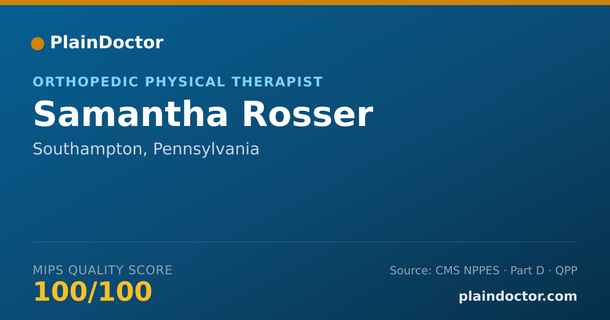 Shareable card for Samantha Rosser - Orthopedic Physical Therapist, Southampton, PA