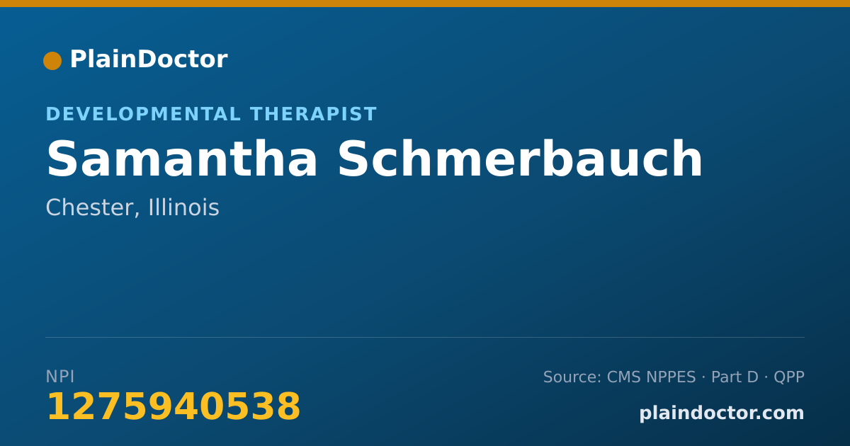 Shareable card for Samantha Schmerbauch - Developmental Therapist, Chester, IL
