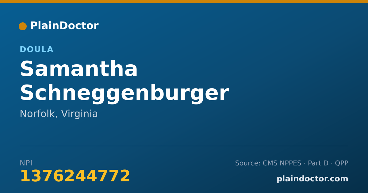 Shareable card for Samantha Schneggenburger - Doula, Norfolk, VA