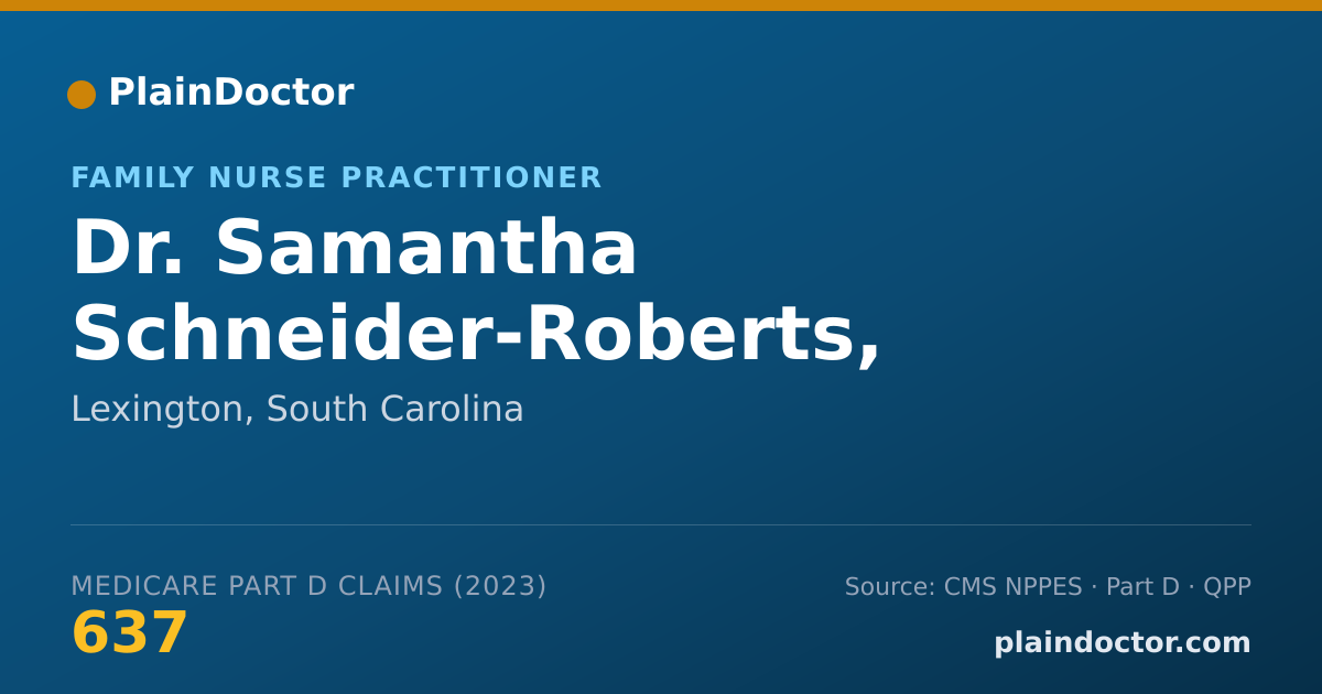 Shareable card for Samantha Schneider-Roberts, MSN,APRN,FNP-C,CST - Family Nurse Practitioner, Lexington, SC