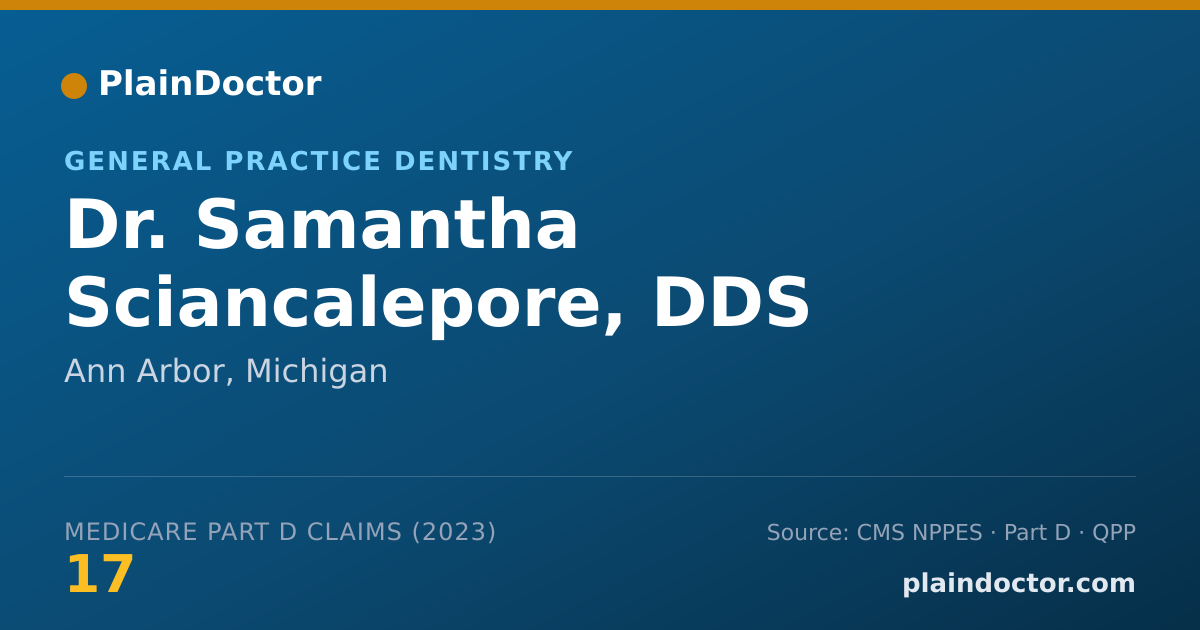 Shareable card for Samantha Sciancalepore, DDS - General Practice Dentistry, Ann Arbor, MI