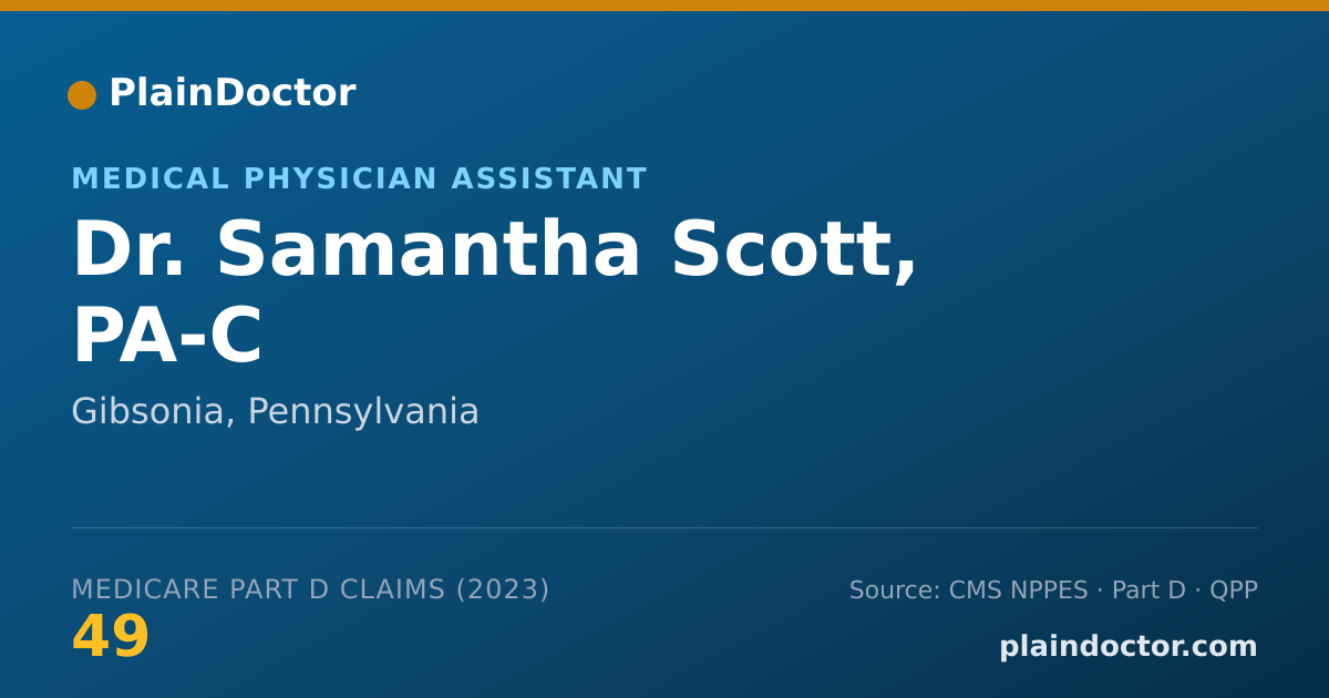 Shareable card for Samantha Scott, PA-C - Medical Physician Assistant, Gibsonia, PA