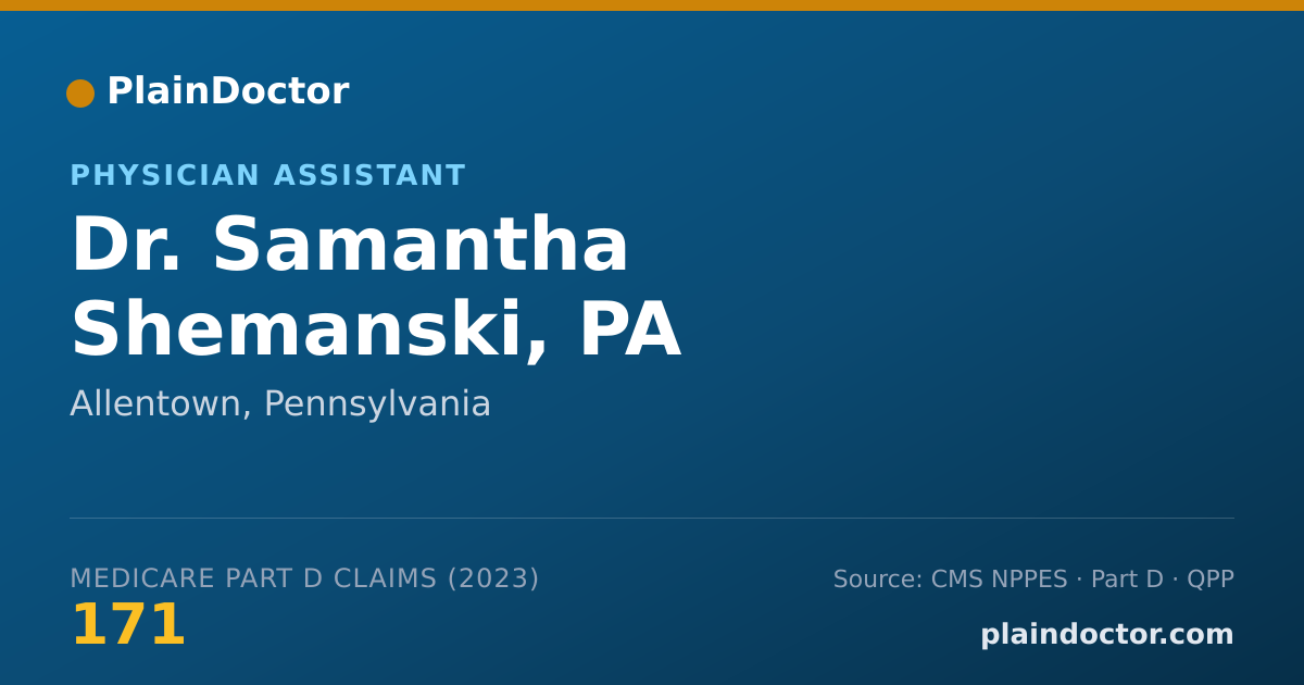 Shareable card for Samantha Shemanski, PA - Physician Assistant, Allentown, PA