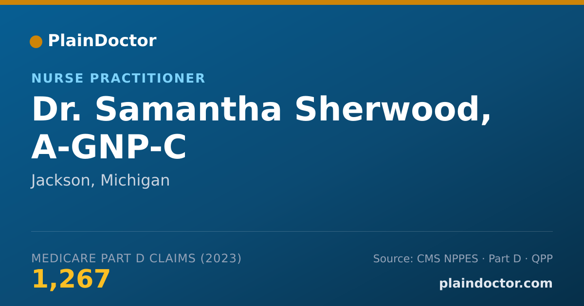Shareable card for Samantha Sherwood, A-GNP-C - Nurse Practitioner, Jackson, MI