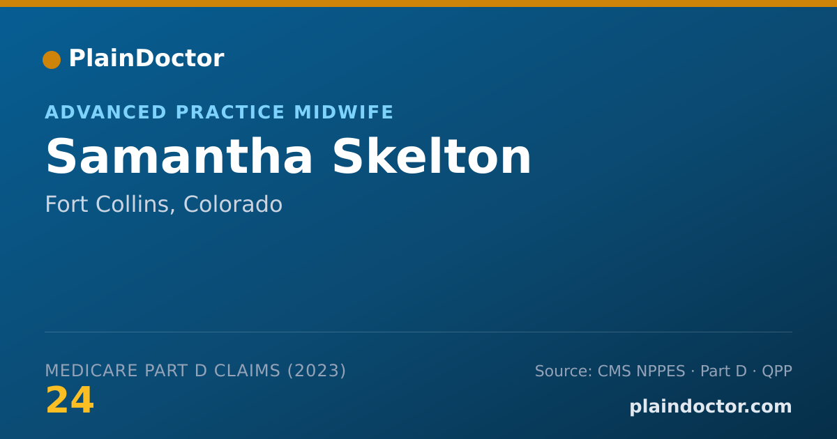 Shareable card for Samantha Skelton - Advanced Practice Midwife, Fort Collins, CO