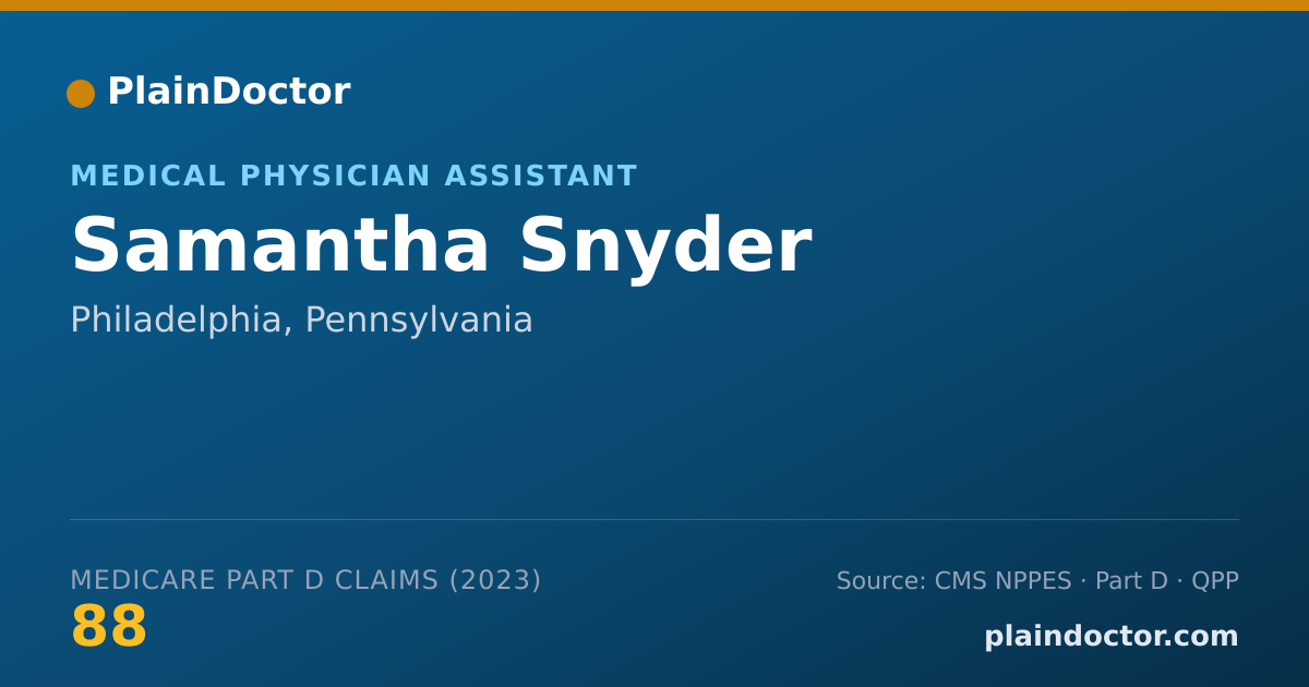 Shareable card for Samantha Snyder - Medical Physician Assistant, Philadelphia, PA