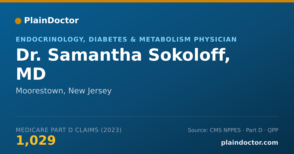 Shareable card for Samantha Sokoloff, MD - Endocrinology, Diabetes & Metabolism Physician, Moorestown, NJ