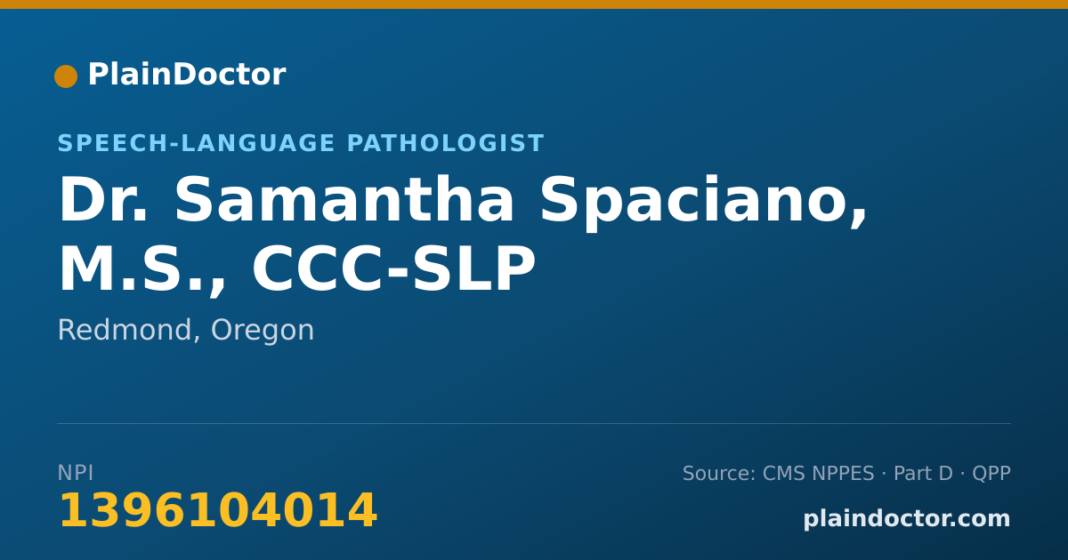 Shareable card for Samantha Spaciano, M.S., CCC-SLP - Speech-Language Pathologist, Redmond, OR