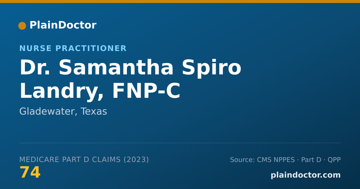Shareable card for Samantha Spiro Landry, FNP-C - Nurse Practitioner, Gladewater, TX