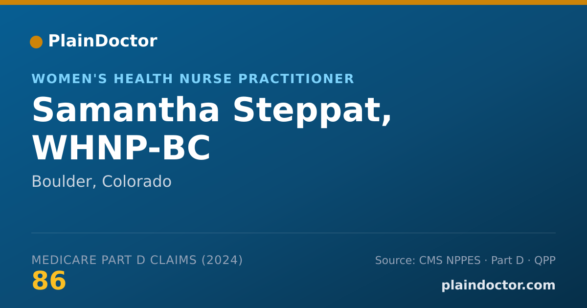 Shareable card for Samantha Steppat, WHNP-BC - Women's Health Nurse Practitioner, Boulder, CO