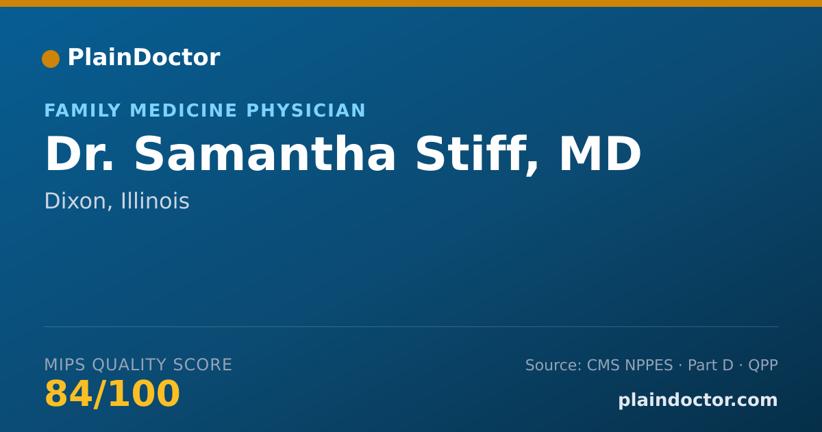 Shareable card for Samantha Stiff, MD - Family Medicine Physician, Dixon, IL