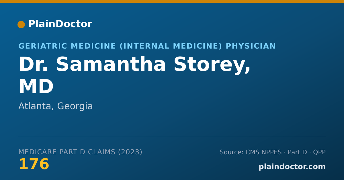 Shareable card for Samantha Storey, MD - Geriatric Medicine (Internal Medicine) Physician, Atlanta, GA