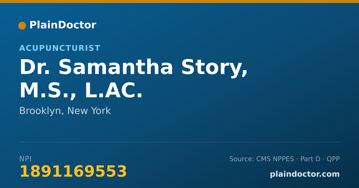 Shareable card for Samantha Story, M.S., L.AC. - Acupuncturist, Brooklyn, NY