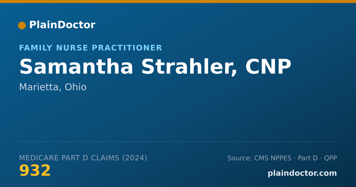 Shareable card for Samantha Strahler, CNP - Family Nurse Practitioner, Marietta, OH