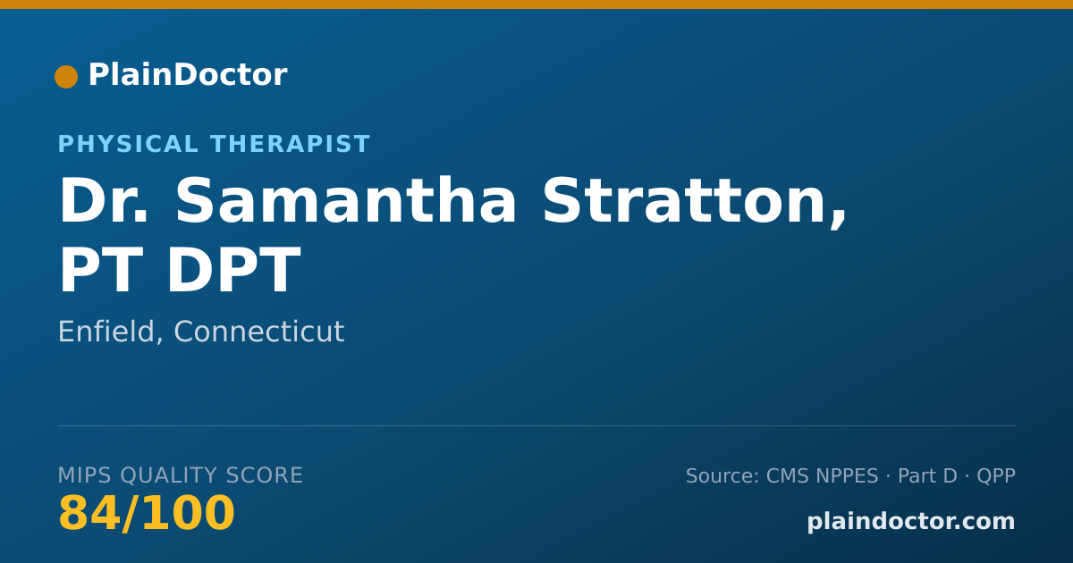 Shareable card for Samantha Stratton, PT DPT - Physical Therapist, Enfield, CT