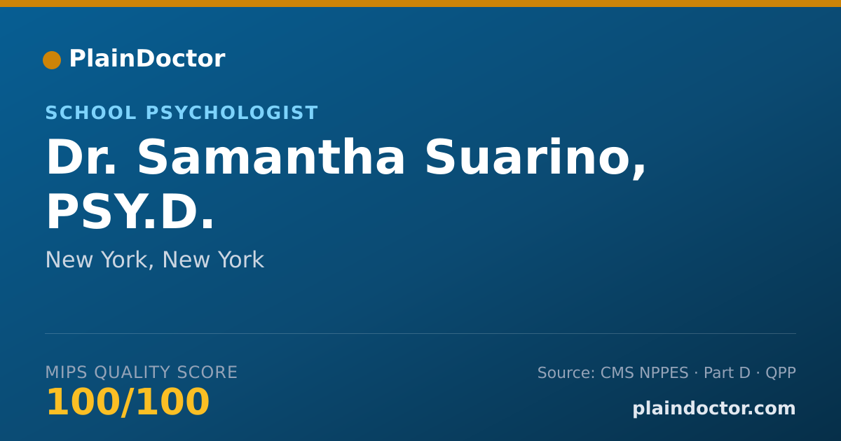 Shareable card for Samantha Suarino, PSY.D. - School Psychologist, New York, NY