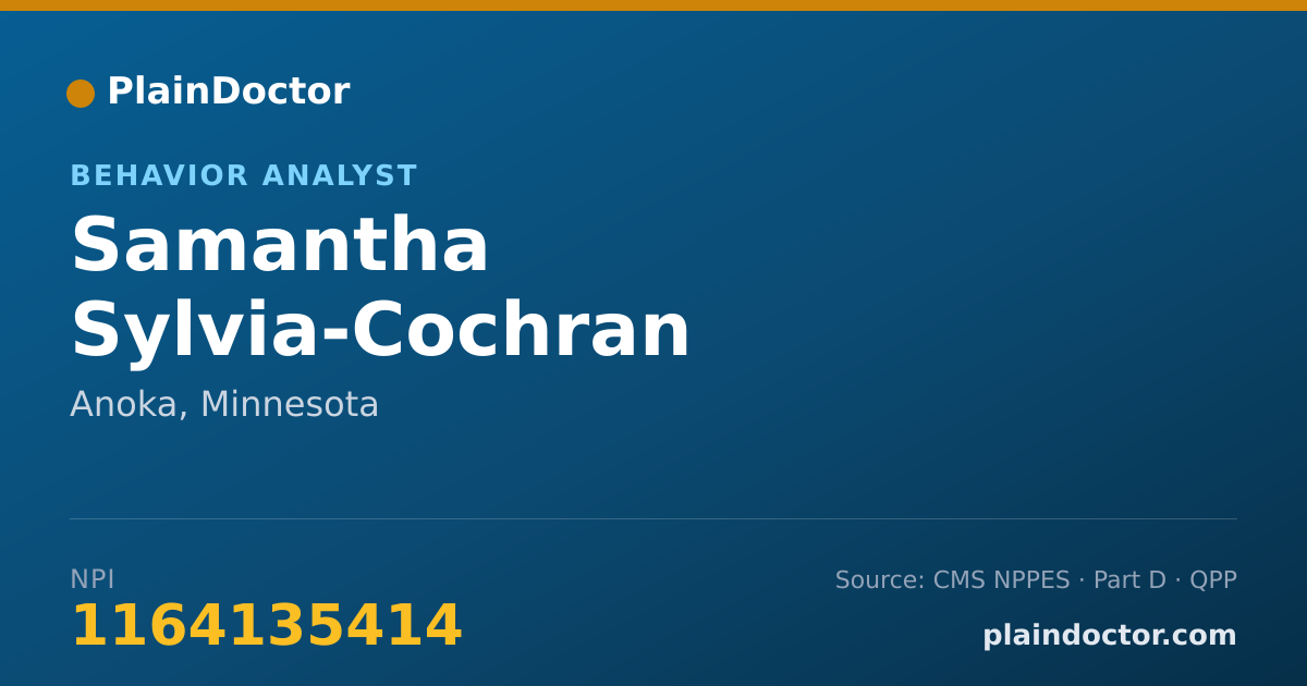 Shareable card for Samantha Sylvia-Cochran - Behavior Analyst, Anoka, MN