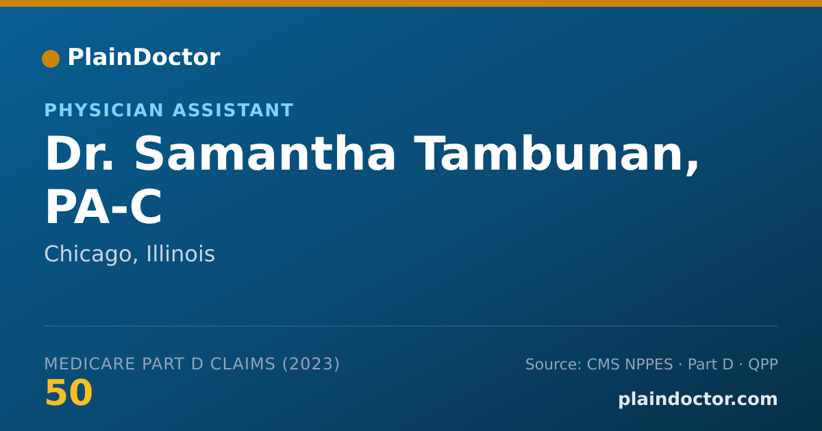 Shareable card for Samantha Tambunan, PA-C - Physician Assistant, Chicago, IL