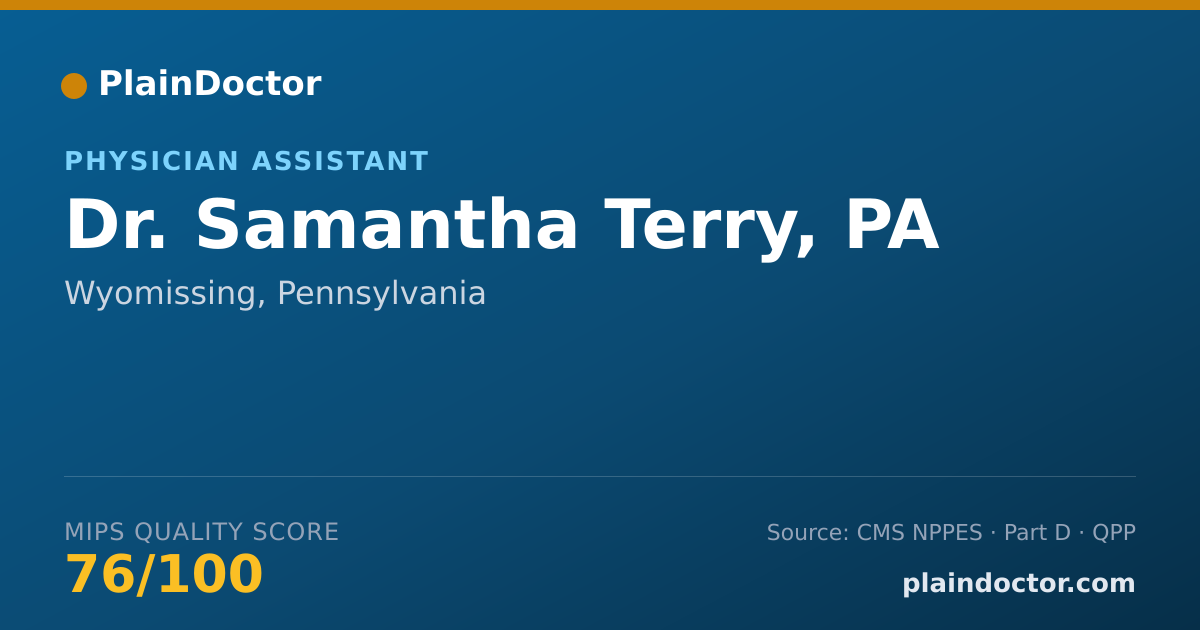 Shareable card for Samantha Terry, PA - Physician Assistant, Wyomissing, PA