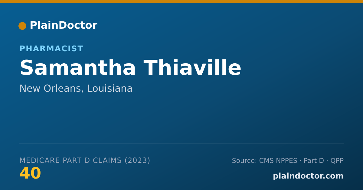 Shareable card for Samantha Thiaville - Pharmacist, New Orleans, LA