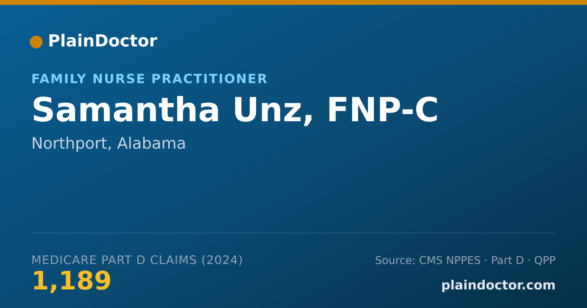 Shareable card for Samantha Unz, FNP-C - Family Nurse Practitioner, Northport, AL