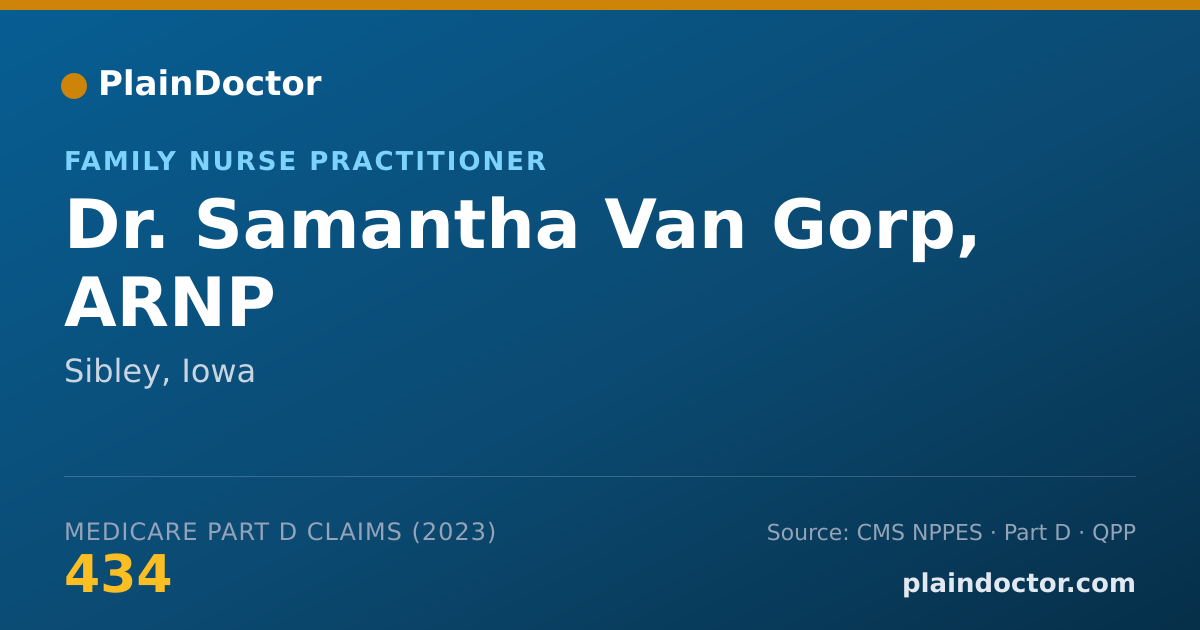 Shareable card for Samantha Van Gorp, ARNP - Family Nurse Practitioner, Sibley, IA
