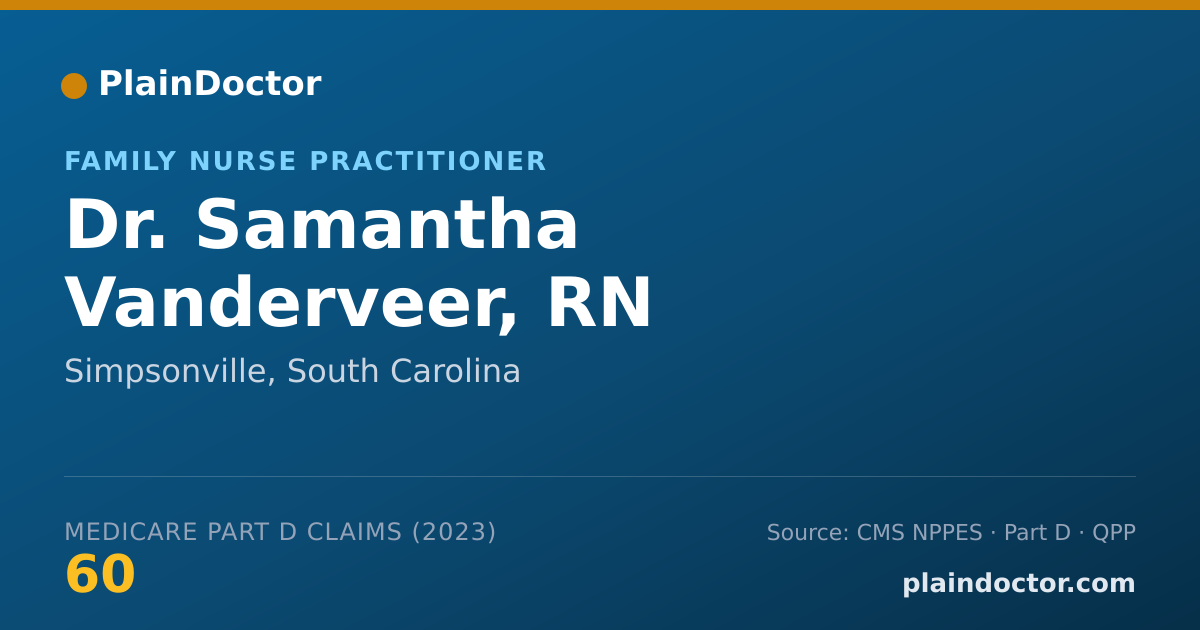 Shareable card for Samantha Vanderveer, RN - Family Nurse Practitioner, Simpsonville, SC
