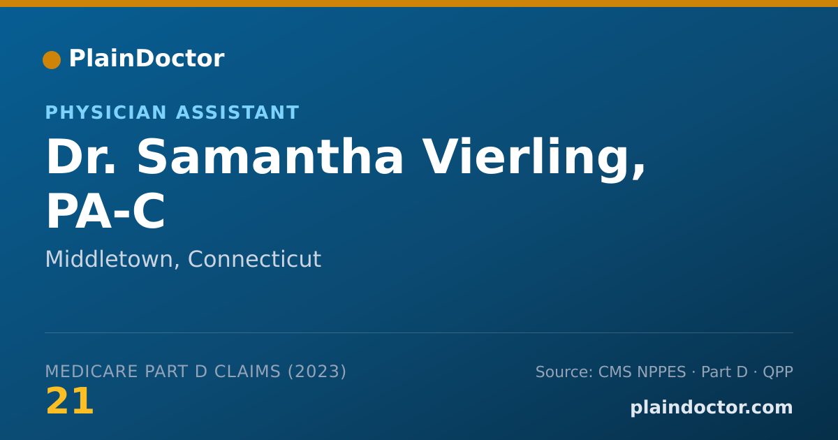 Shareable card for Samantha Vierling, PA-C - Physician Assistant, Middletown, CT