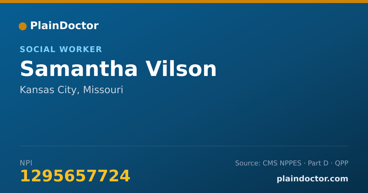 Shareable card for Samantha Vilson - Social Worker, Kansas City, MO