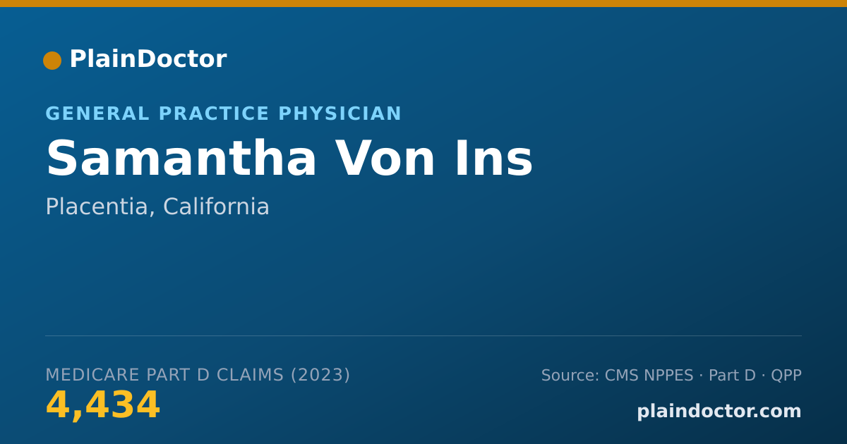 Shareable card for Samantha Von Ins - General Practice Physician, Placentia, CA