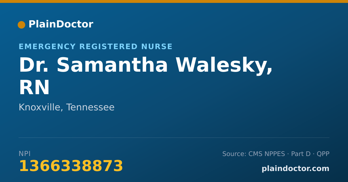 Shareable card for Samantha Walesky, RN - Emergency Registered Nurse, Knoxville, TN