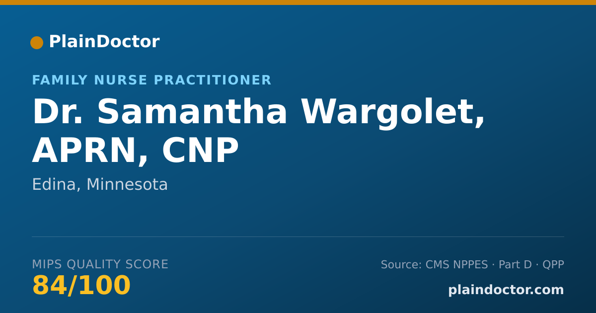 Shareable card for Samantha Wargolet, APRN, CNP - Family Nurse Practitioner, Edina, MN