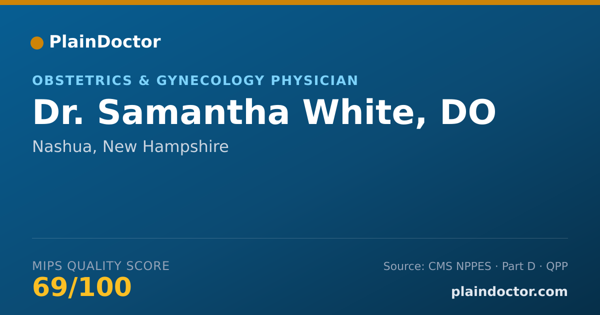 Shareable card for Samantha White, DO - Obstetrics & Gynecology Physician, Nashua, NH