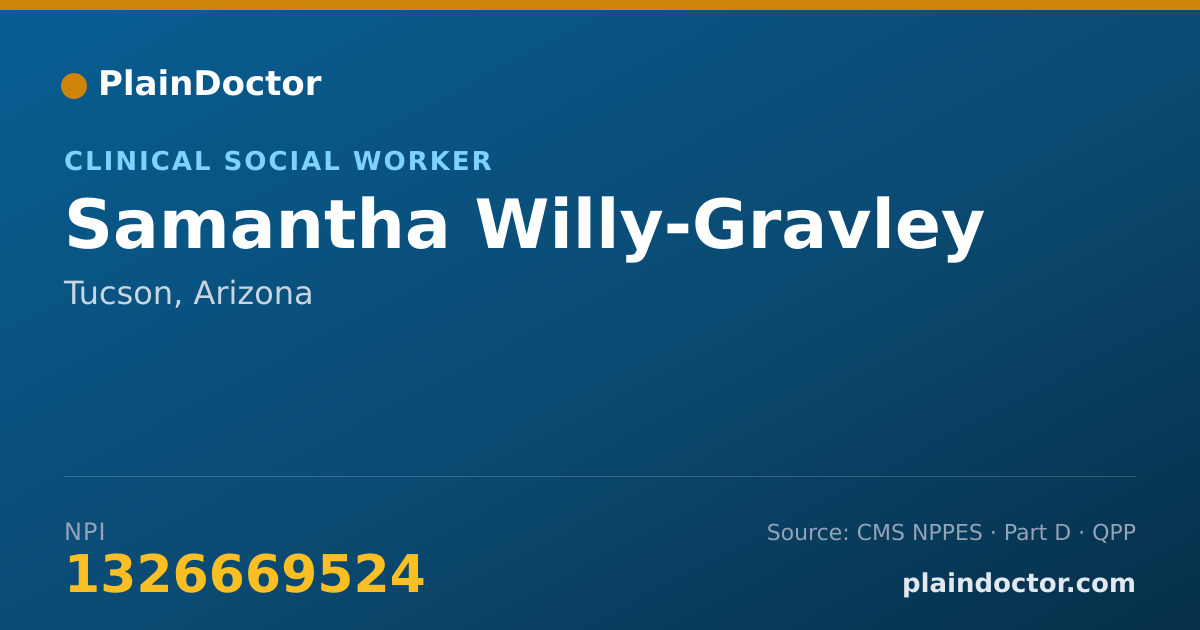 Shareable card for Samantha Willy-Gravley - Clinical Social Worker, Tucson, AZ