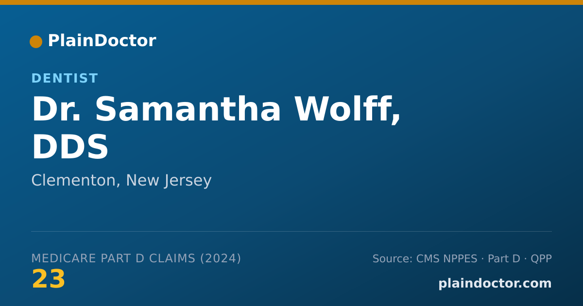 Shareable card for Samantha Wolff, DDS - Dentist, Clementon, NJ
