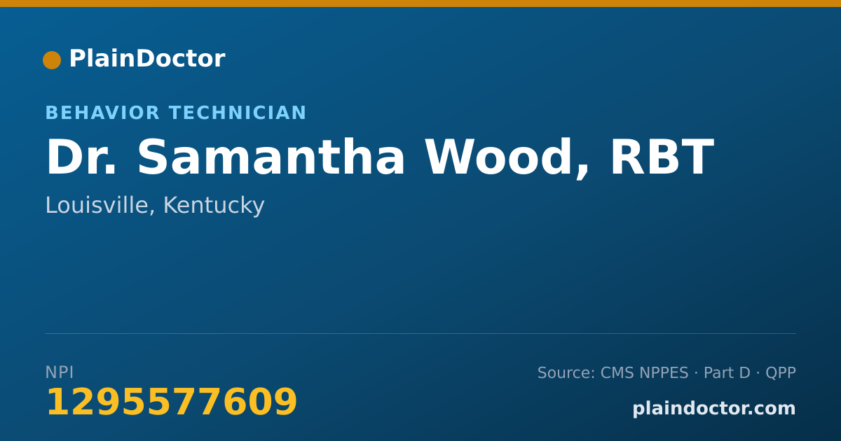 Shareable card for Samantha Wood, RBT - Behavior Technician, Louisville, KY