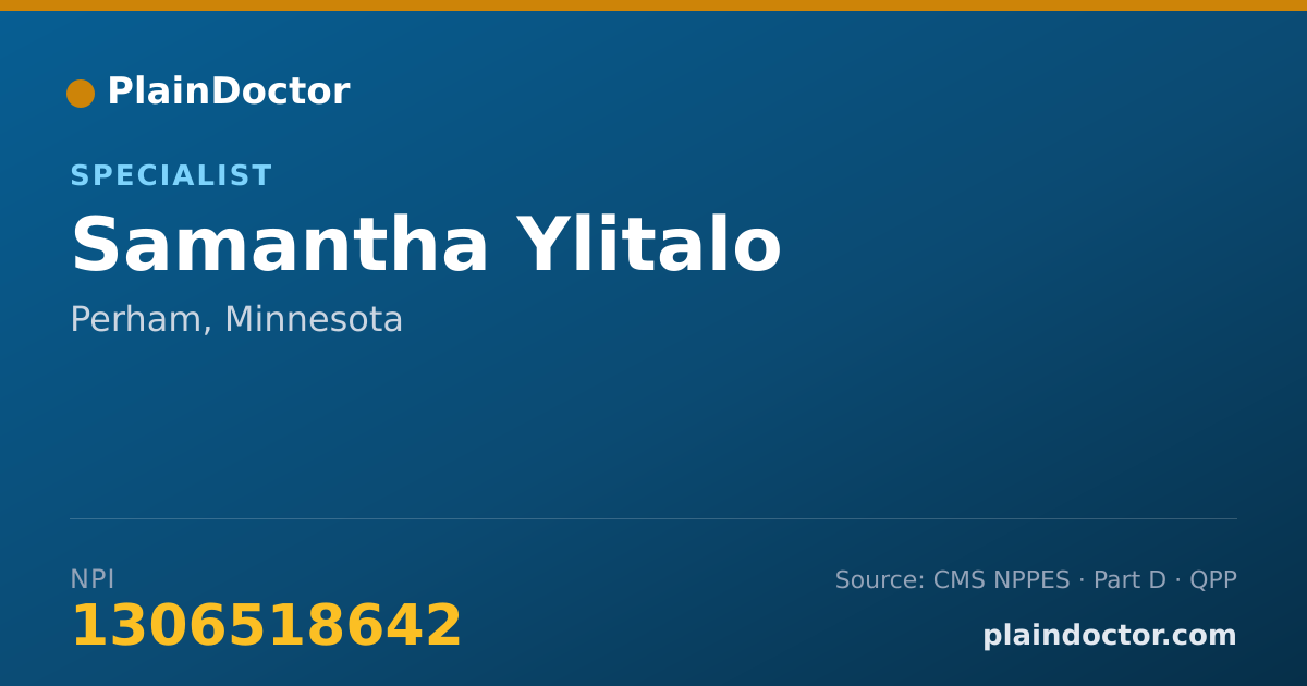 Shareable card for Samantha Ylitalo - Specialist, Perham, MN