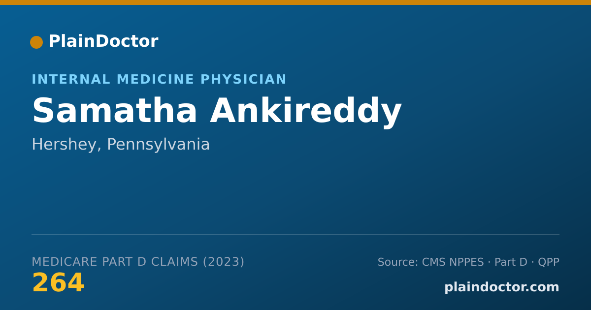 Shareable card for Samatha Ankireddy - Internal Medicine Physician, Hershey, PA