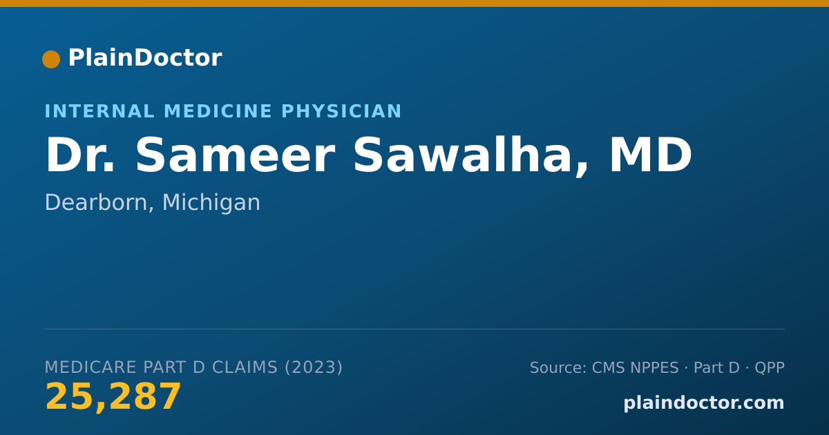 Shareable card for Sameer Sawalha, MD - Internal Medicine Physician, Dearborn, MI