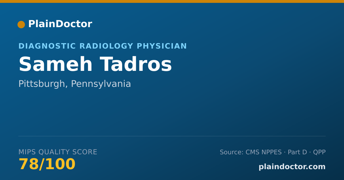 Shareable card for Sameh Tadros - Diagnostic Radiology Physician, Pittsburgh, PA