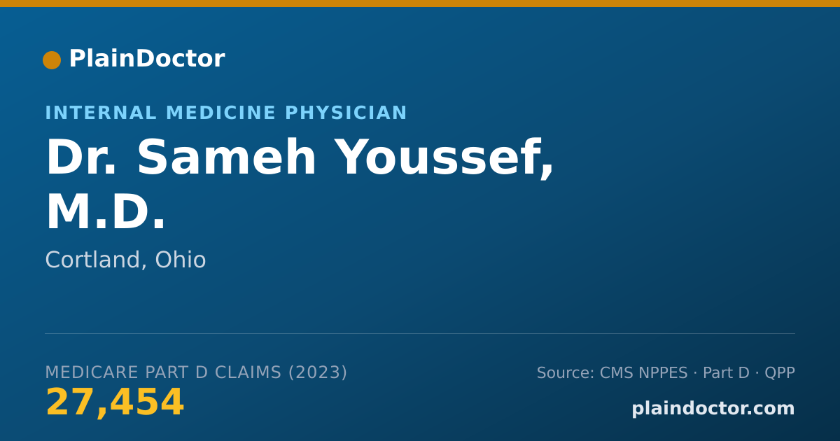 Shareable card for Sameh Youssef, M.D. - Internal Medicine Physician, Cortland, OH