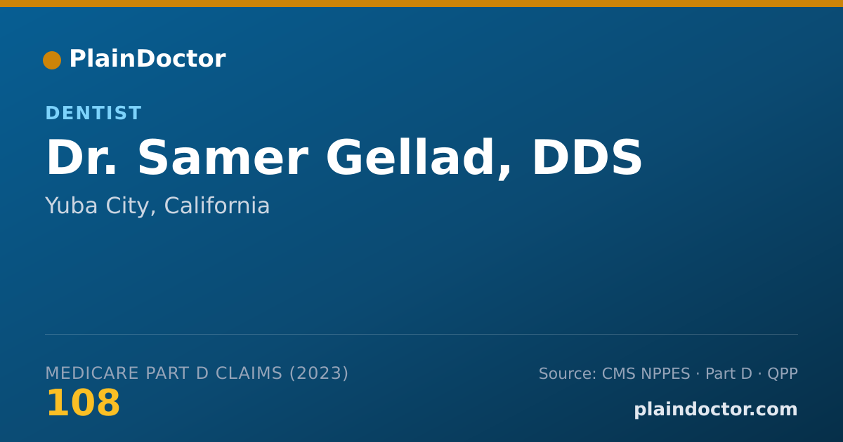 Shareable card for Samer Gellad, DDS - Dentist, Yuba City, CA