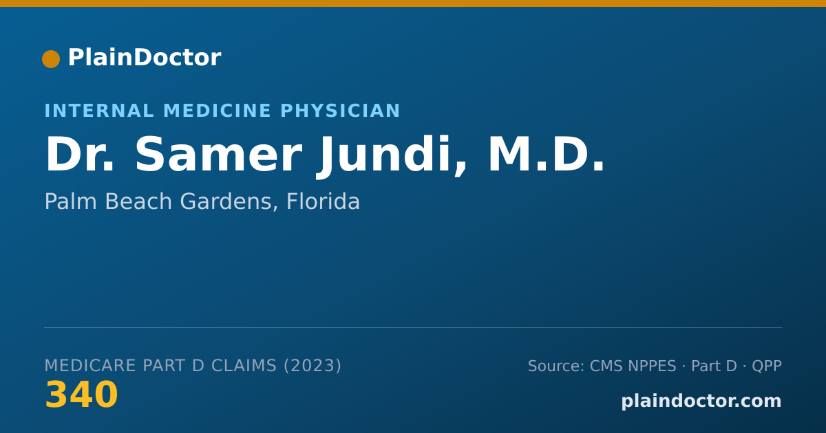 Shareable card for Samer Jundi, M.D. - Internal Medicine Physician, Palm Beach Gardens, FL